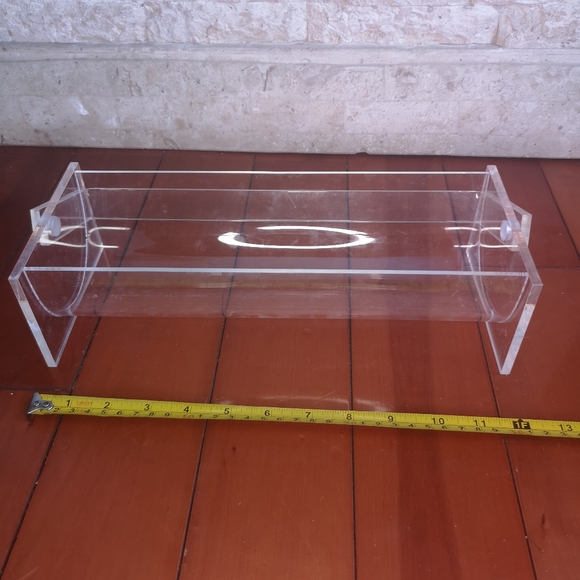 Clear Acrylic Bagel 5" x 12" Cradle / Biscuits Stand Serving Tray With Handle - Picture 5 of 8